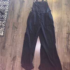 Black Wide-Leg Overalls Jumpsuit